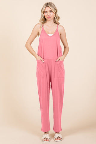 Culture Code Full Size Sleeveless Jumpsuit with Pockets Trendsi