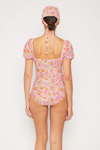 Marina West Swim Floral Puff Sleeve One-Piece Trendsi