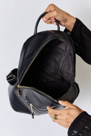 David Jones PU Leather Backpack Trendsi