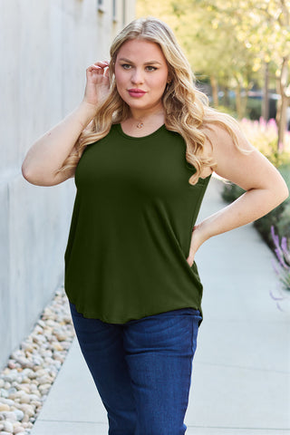 Basic Bae Full Size Round Neck Curved Hem Tank Trendsi