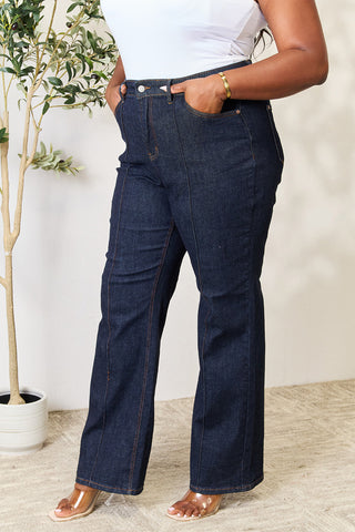 Judy Blue Full Size High Waist Wide Leg Jeans Trendsi