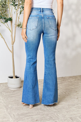 BAYEAS Slit Flare Jeans Trendsi